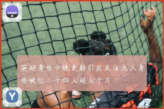 英超身价今晚更新引发关注九人身价破亿二十四人超七千万